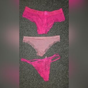 Victoria's Secret Pink Lace Panty Trio